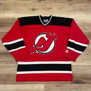 Vintage New Jersey Devils Starter Jersey NHL Blank Stitched Men’s Medium